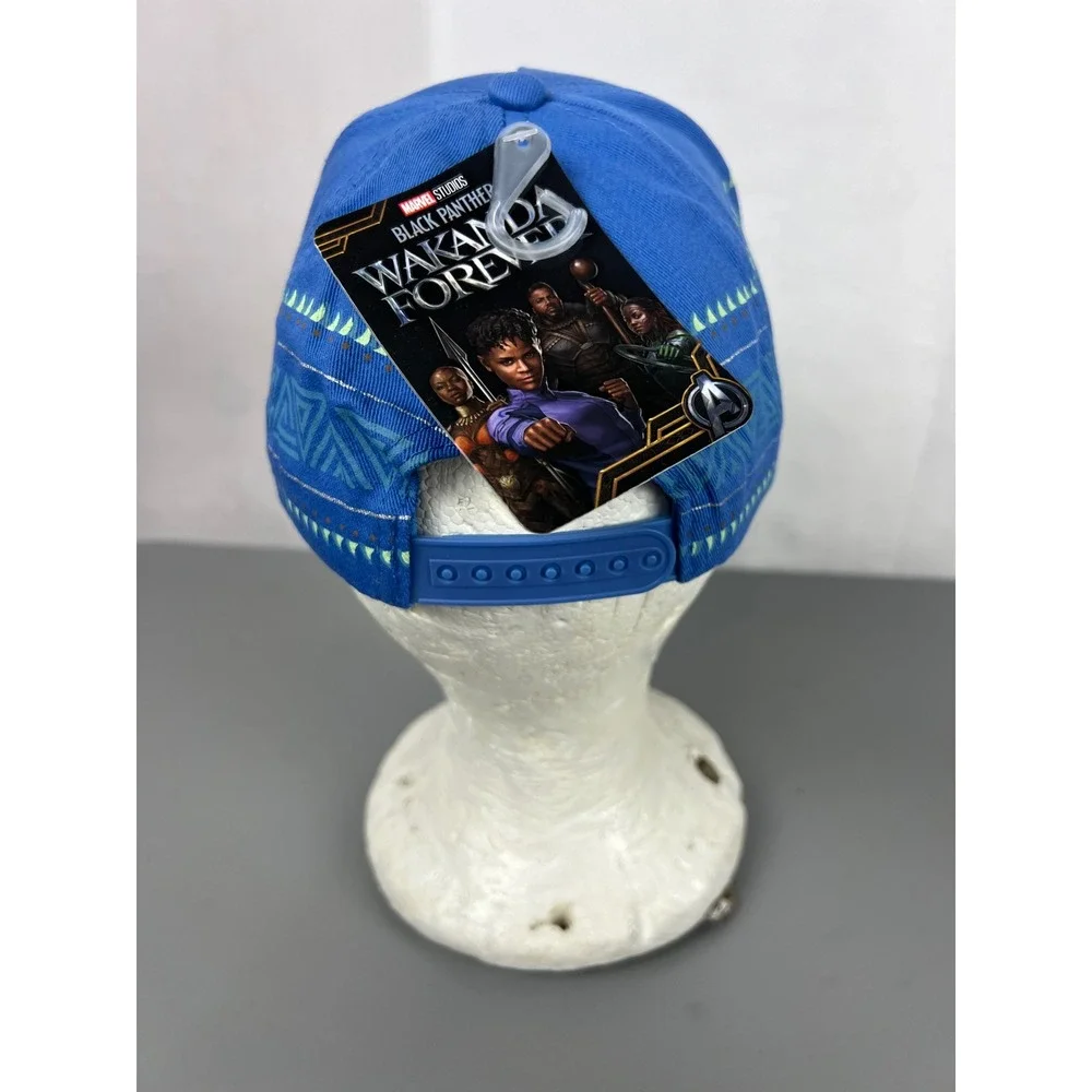 Marvel Black Panther Wakanda Forever Boys Snapback Hat Blue Silver Berkshire‎